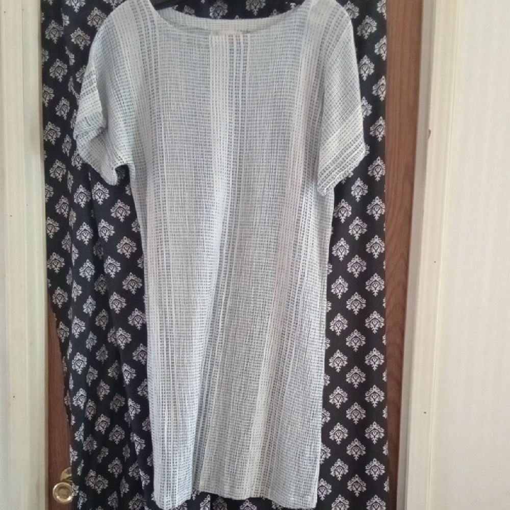 White and Blue Striped Dress